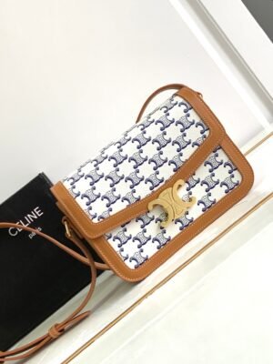 Medium Teen Triomphe Bag Canvas and Calfskin Leather