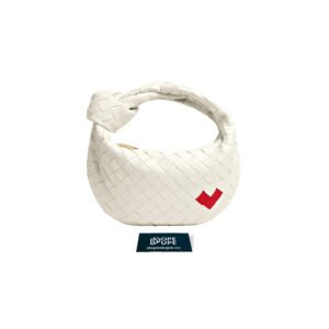 Mini Jodie With Woven Heart Shape - White Vernis