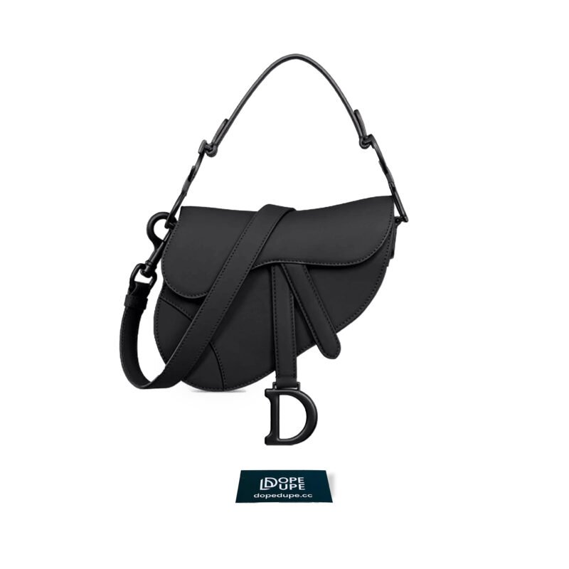 Mini Saddle Bag with Strap Ultramatte Calfskin - Black (1)
