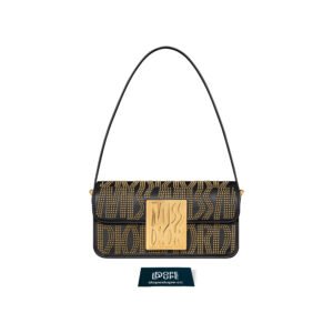 Miss D Flap Bag Calfskin and Brass - Gold Black