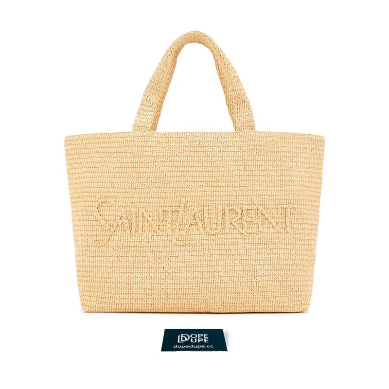 Saint Laurent Tote in Raffia - Tan (1)