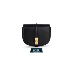 Small 16 Wallet on Chain in shiny Calfskin - Black