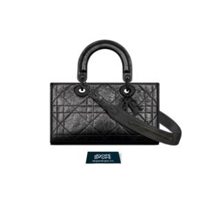 Small Lady D-Sire My ABC Bag Macrocannage Crinkled Calfskin - Black