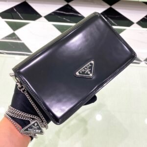Brushed Leather Mini Chain Shoulder Bag