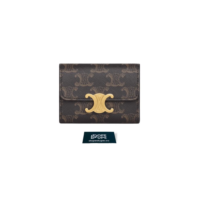 Compact Wallet with Coin Purse Triomphe in Canvas - Tan (1)