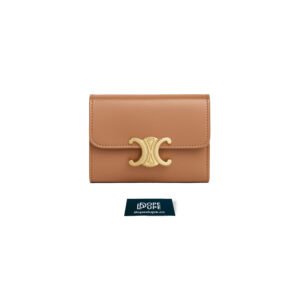 Compact Wallet with Coin Purse Triomphe in Polished Calfskin