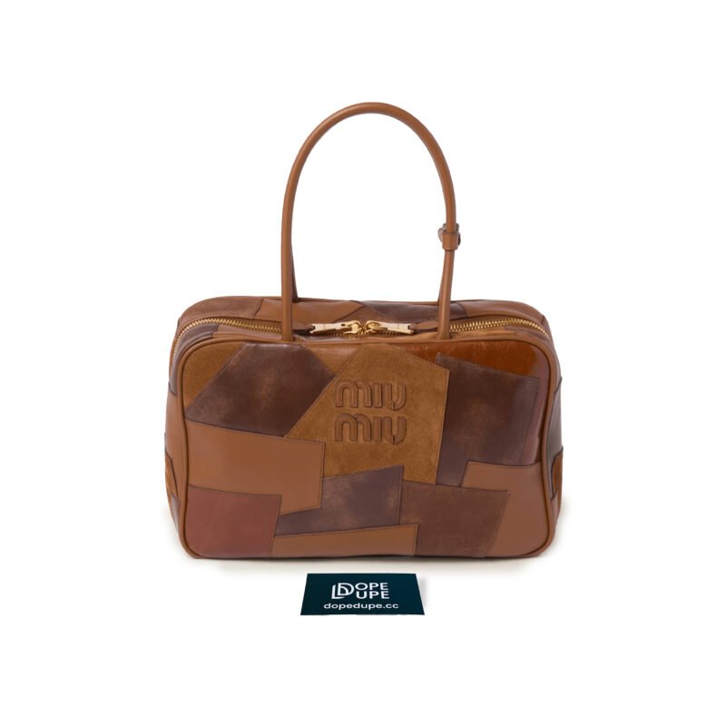 Large Beau Patchwork Leather - Cognac (1)