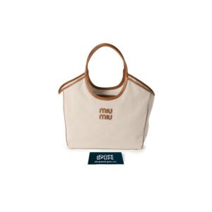 Large Ivy Canvas and Leather Tote Bag