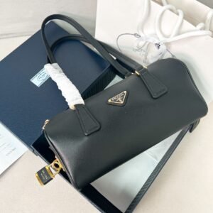 Medium Leather Top-Handle Bag with Padlock