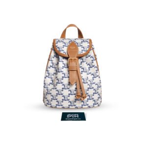 Mini Backpack Folco in Triomphe canvas and Calfskin