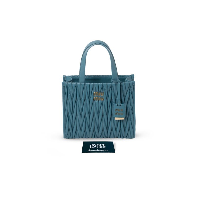 Metalasse Nappa Leather Tote Bag - Marina Blue (1)