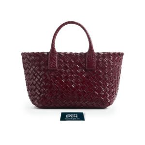 Mini Cabat Tote Bag in Intreccio Alligator Leather