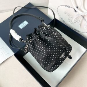 Re-Nylon Mini-Bag With Studs - Black