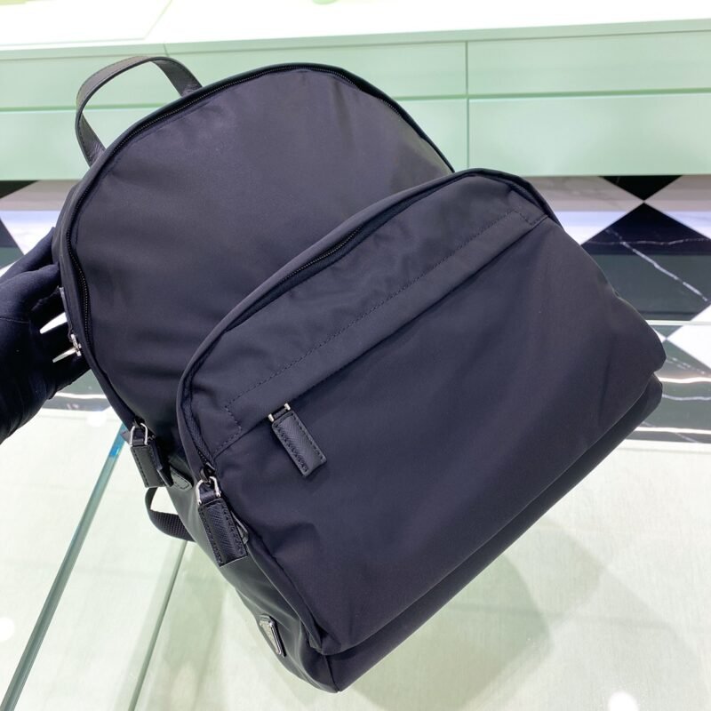 Rucksack Backpack Nylon Saffiano leather - Black (1)