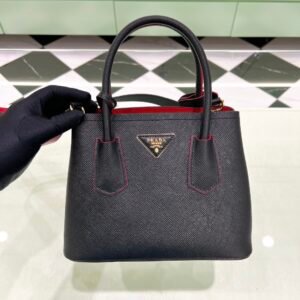 Small Double Saffiano Leather Bag