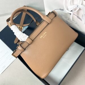 Buckle Small Leather Double Belt Handbag