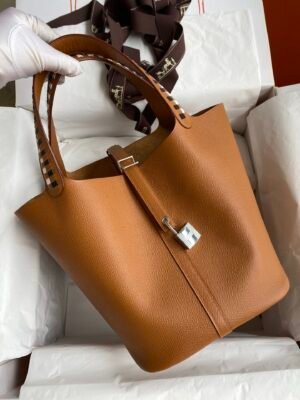 Picotin Lock 22 Bag Tressage - Gold Shw